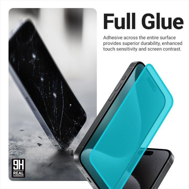 Grūdintas apsauginis stiklas iPhone 17e / 16e / 14 / 13 / 13 Pro su rėmeliu