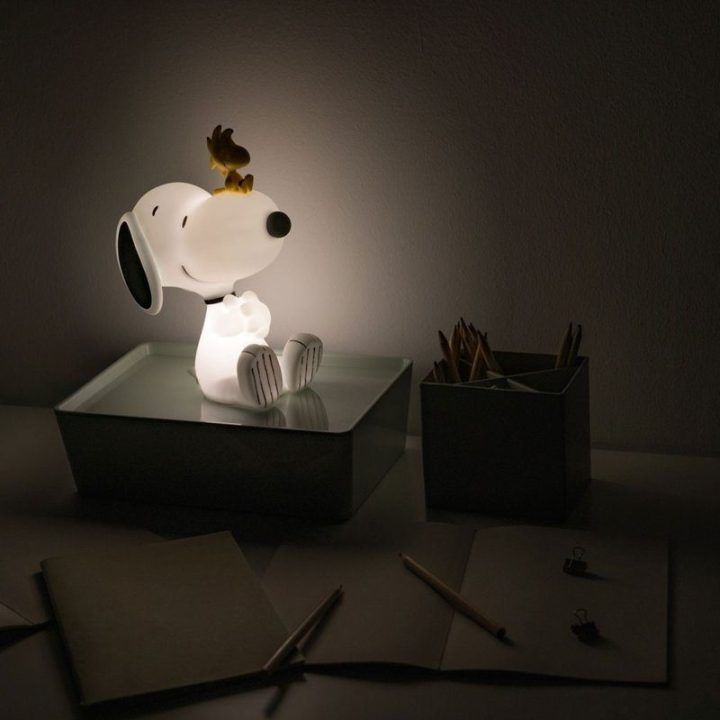 Snoopy LED naktinė lempa vaikams, PVC, USB-C