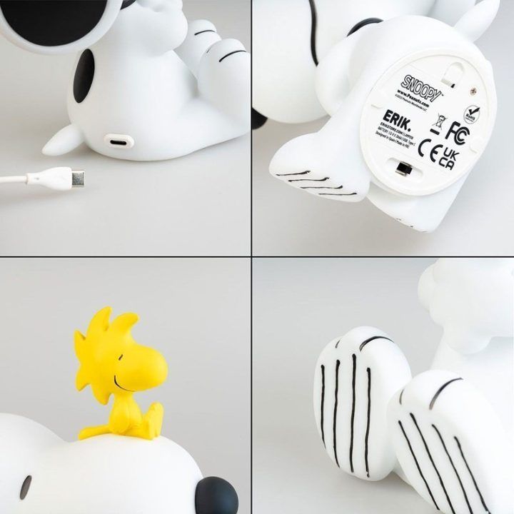 Snoopy LED naktinė lempa vaikams, PVC, USB-C