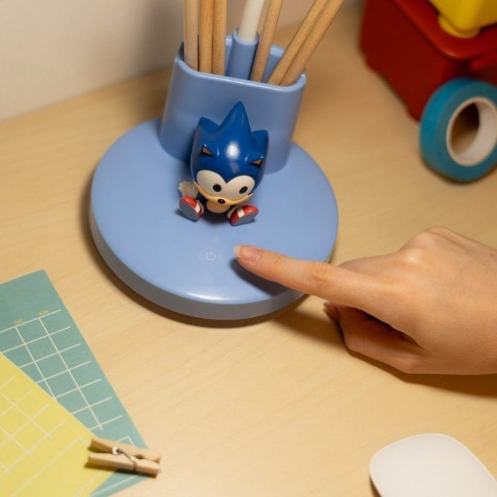 Sonic LED stalinė lempa vaikams su organizatoriumi