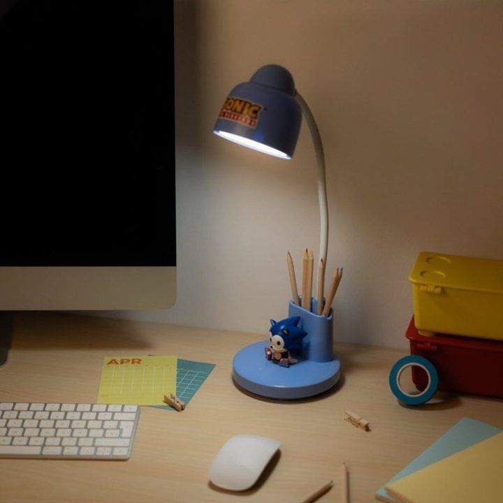 Sonic LED stalinė lempa vaikams su organizatoriumi