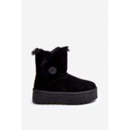 Juodi aulinukai su platforma ir kailio apdaila Step in style