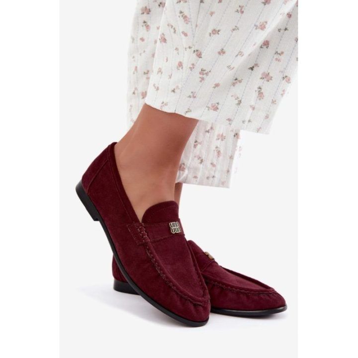 Bordo spalvos mokasinai moterims Step in style