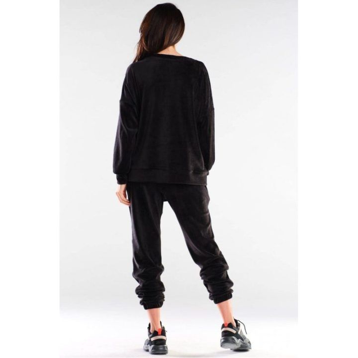 Juodos moteriškos tracksuit kelnės Awama