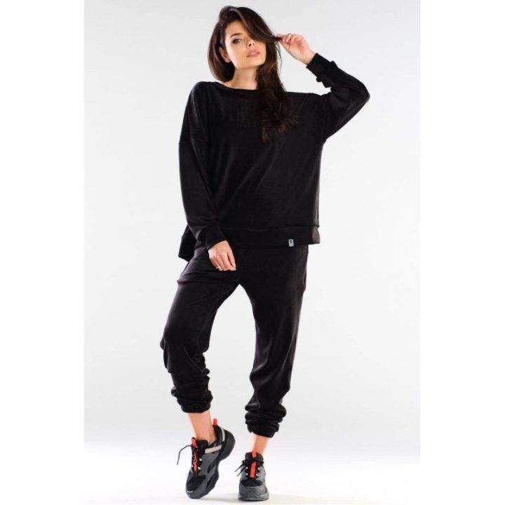 Juodos moteriškos tracksuit kelnės Awama