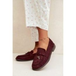 Moteriški mokasinai bordo spalvos