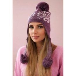Moteriška žieminė kepurė Balbina, violetinės spalvos