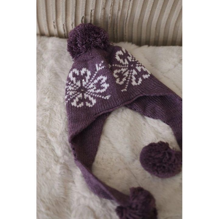 Moteriška žieminė kepurė Balbina, violetinės spalvos