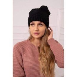 Moteriška žieminė kepurė Lorena, juodos spalvos
