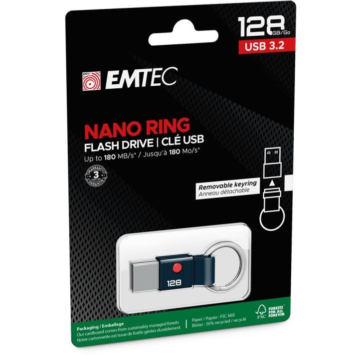 Emtec USB 3.2 Nano Ring T100 128 GB USB atmintinė