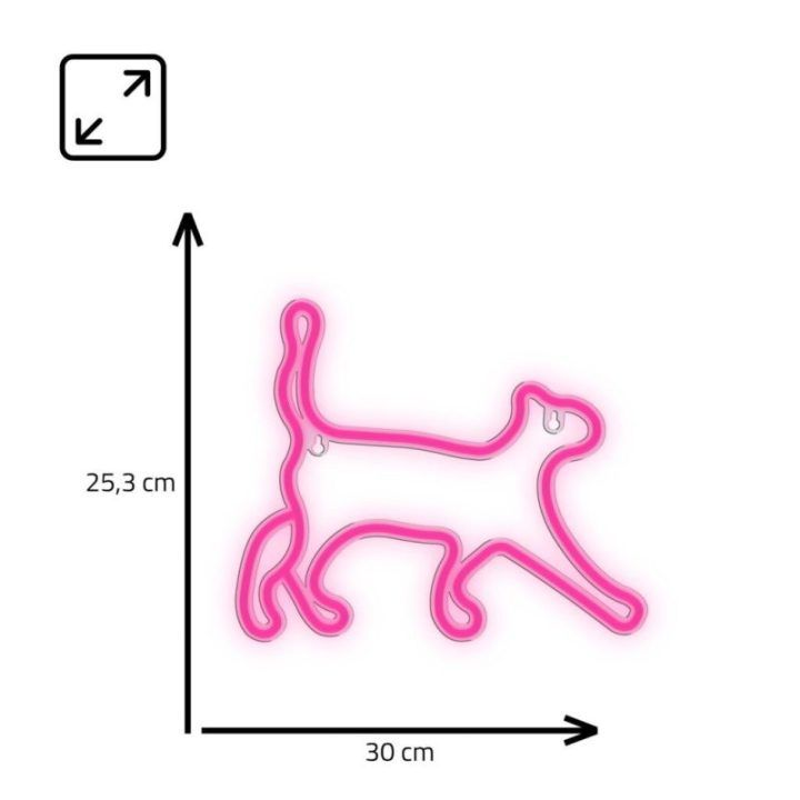 Manta Style Neon šviečiantis katinas, rožinis