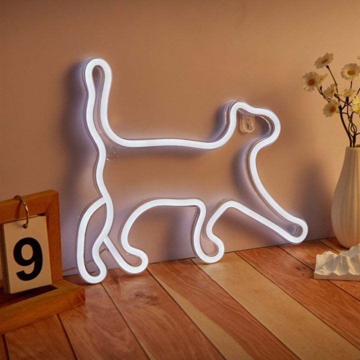 LED neoninis šviestuvas Manta Style Cat 2, baltas