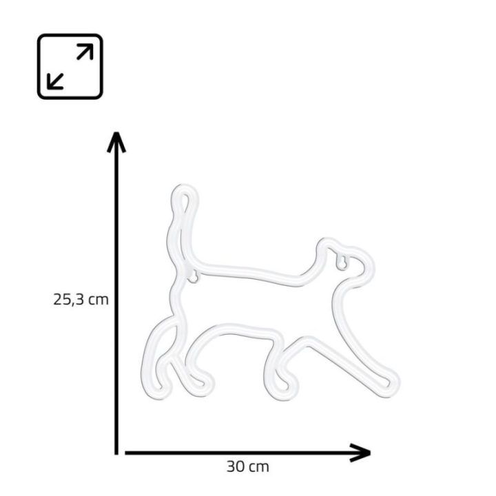 LED neoninis šviestuvas Manta Style Cat 2, baltas