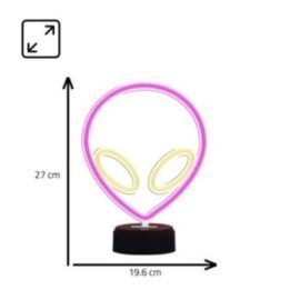 Manta UFO rožinė neoninė lempa