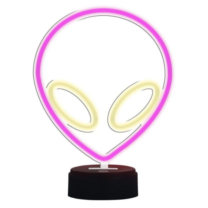 Manta UFO rožinė neoninė lempa
