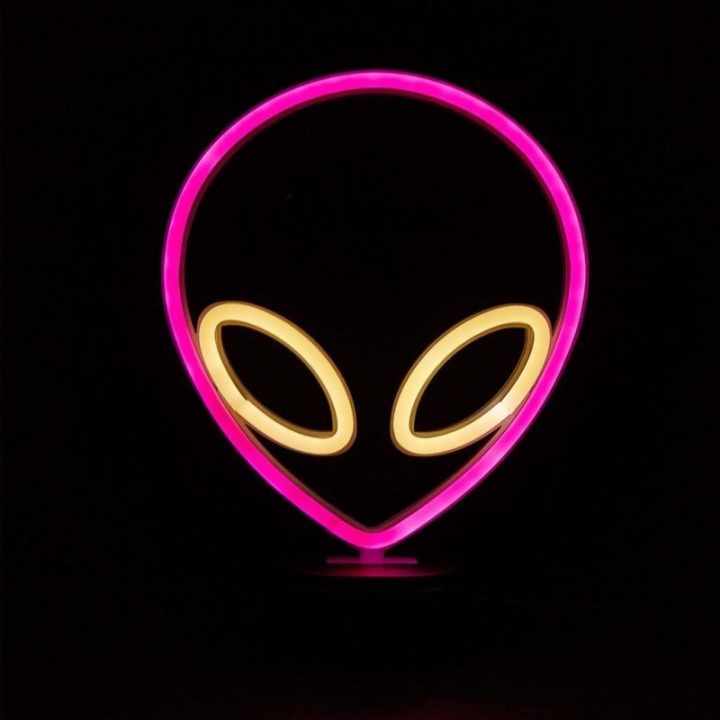 Manta UFO rožinė neoninė lempa