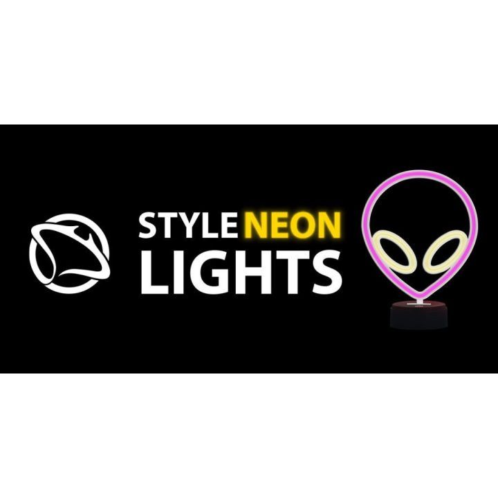 Manta UFO rožinė neoninė lempa