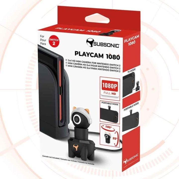 Subsonic Playcam 1080 2in1 mini kamera Nintendo Switch 2, raudona