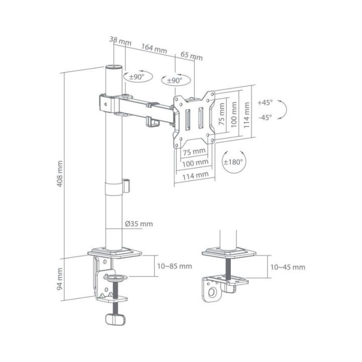 Monitoriaus laikiklis Sbox LCD-351/1-3 17–32 col., 10 kg