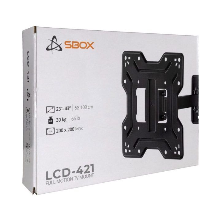 Televizoriaus laikiklis Sbox LCD-421, 23–43", 30 kg, 200 × 200