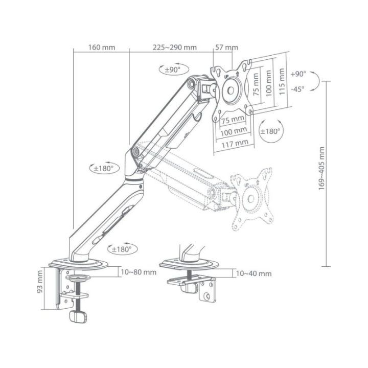 Televizoriaus laikiklis Sbox LCD-S012-3 17–32 col., 2–9 kg, 100 × 100