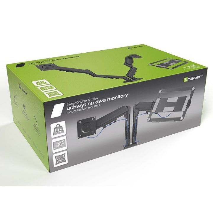 Monitorių laikiklis Tracer Double Armflex 47660, 2 monitoriams