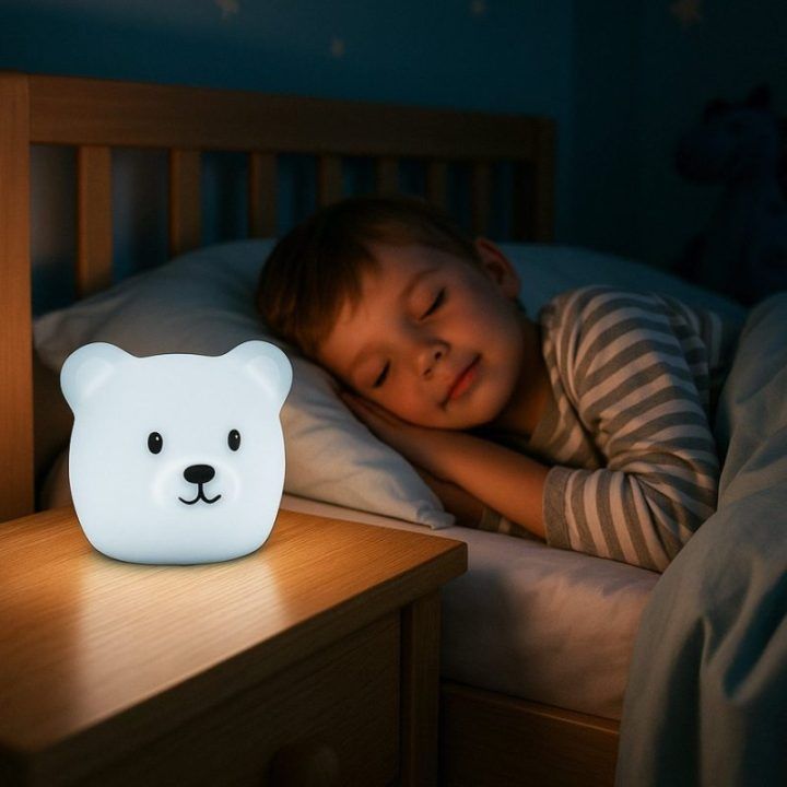 Įkraunamas silikoninis meškiuko LED šviestuvas Koala Games G2535