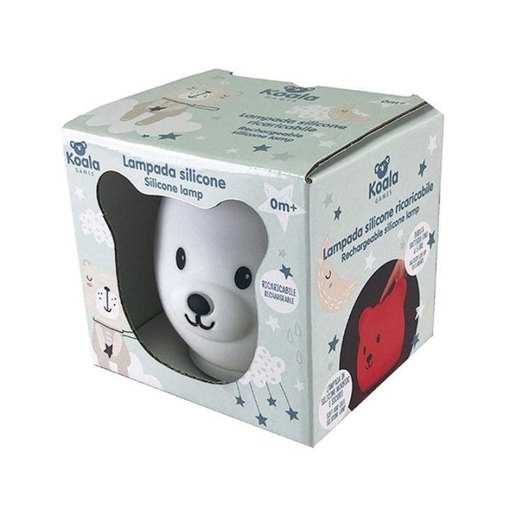 Įkraunamas silikoninis meškiuko LED šviestuvas Koala Games G2535