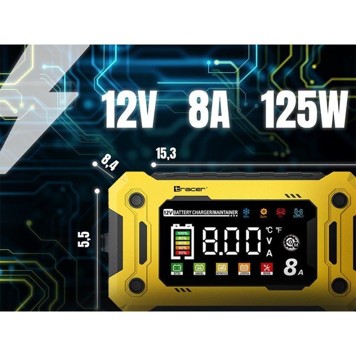 Tracer DT128 12 V 8 A akumuliatoriaus įkroviklis