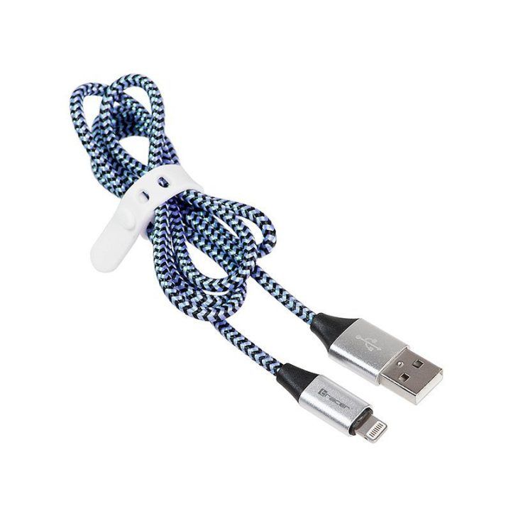 Tracer Lightning USB 2.0 kabelis 1 m, juodas / mėlynas