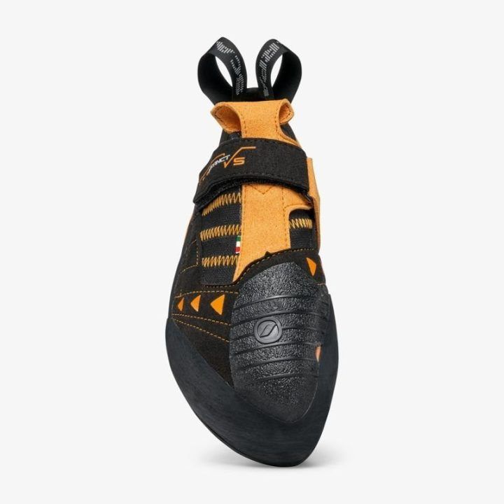 Laipiojimo bateliai Scarpa Instinct VS, juodi ir oranžiniai