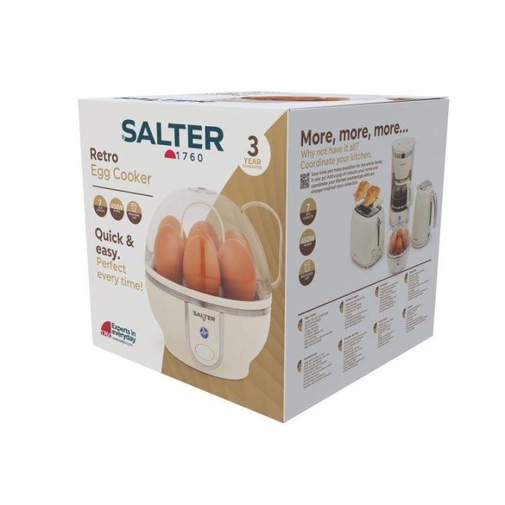 Salter Retro kiaušinių viryklė EK6692CRMVDE, grietinėlės
