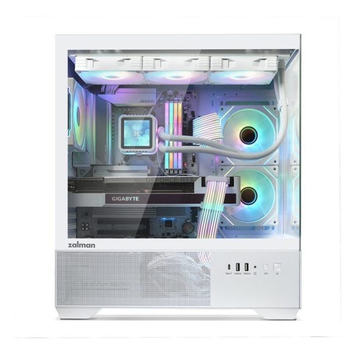 Zalman CHRONIX V2 ATX vidurinio bokšto kompiuterio korpusas, baltas