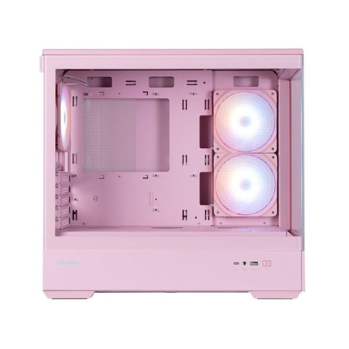 Zalman P30 V2 mATX mini tower kompiuterio korpusas, 3 x 120 mm ARGB, rožinis