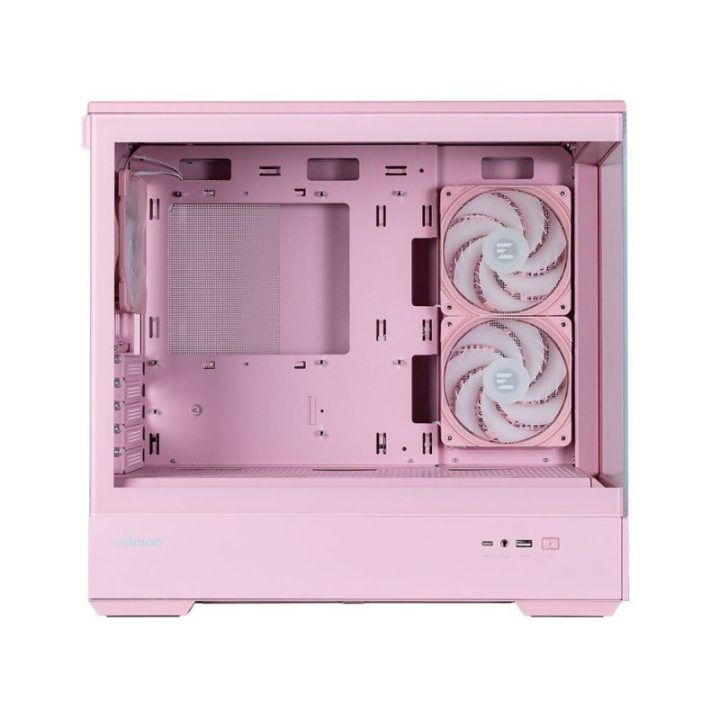 Zalman P30 V2 mATX mini tower kompiuterio korpusas, 3 x 120 mm ARGB, rožinis
