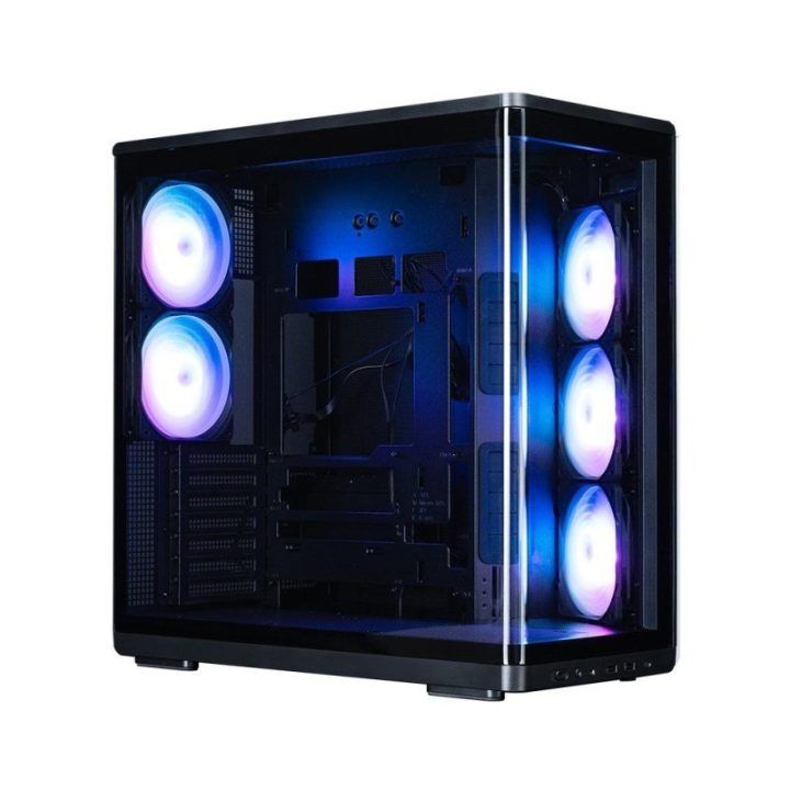 Zalman P60 ATX vidurinis kompiuterio korpusas, juodas, su 5 ARGB ventiliatoriais
