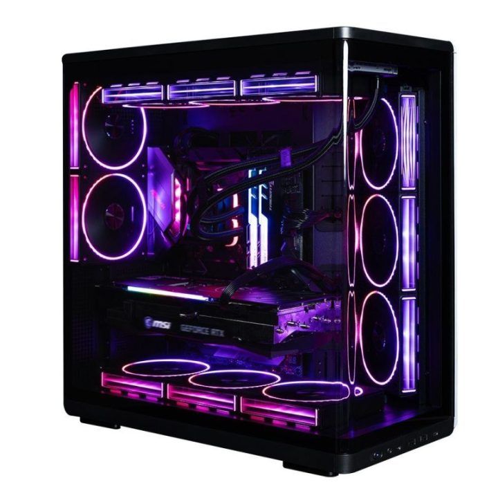 Zalman P60 ATX vidurinis kompiuterio korpusas, juodas, su 5 ARGB ventiliatoriais