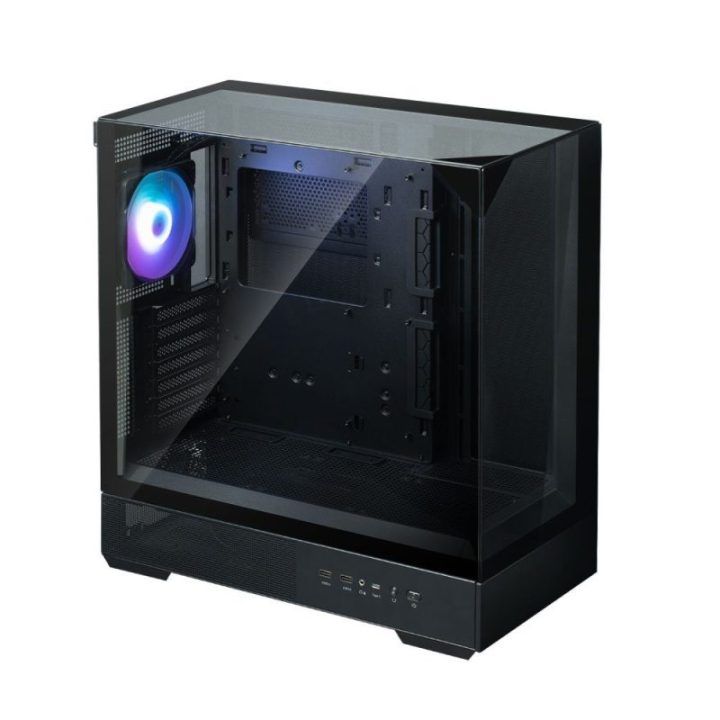 Zalman P40 PRISM PLUS ATX vidurinio bokšto kompiuterio korpusas, juodas, su 4 x 120 mm ARGB ventiliatoriais