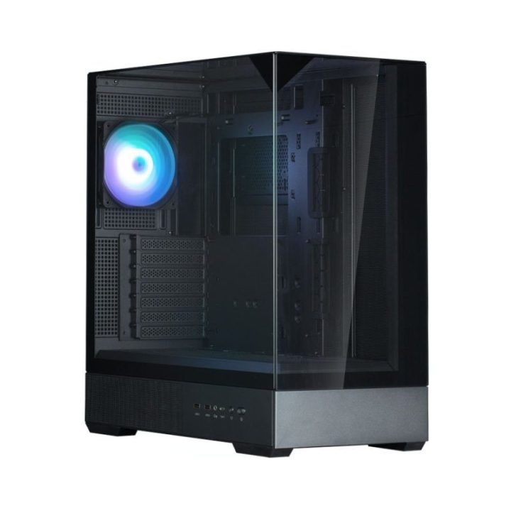 Zalman P40 PRISM PLUS ATX vidurinio bokšto kompiuterio korpusas, juodas, su 4 x 120 mm ARGB ventiliatoriais