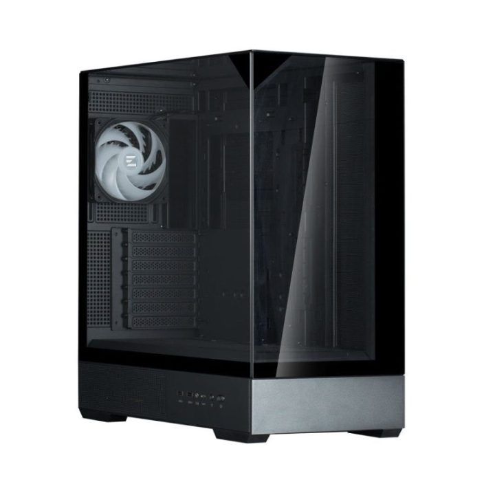 Zalman P40 PRISM PLUS ATX vidurinio bokšto kompiuterio korpusas, juodas, su 4 x 120 mm ARGB ventiliatoriais