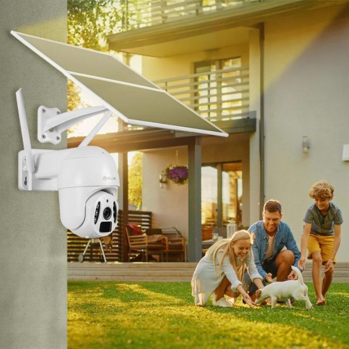 Tellur Smart WiFi saulės kamera P&T 3 MP, 2K UltraHD, balta