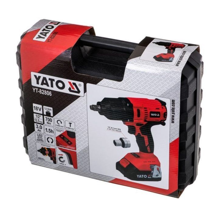 Akumuliatorinis smūginis veržliasukis YATO 1/2", 700 Nm