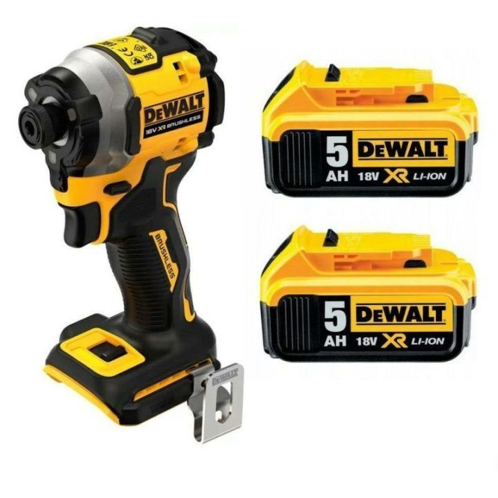 Smūginis veržliasukis DeWalt 18V su 2 akumuliatoriais 5,0 Ah