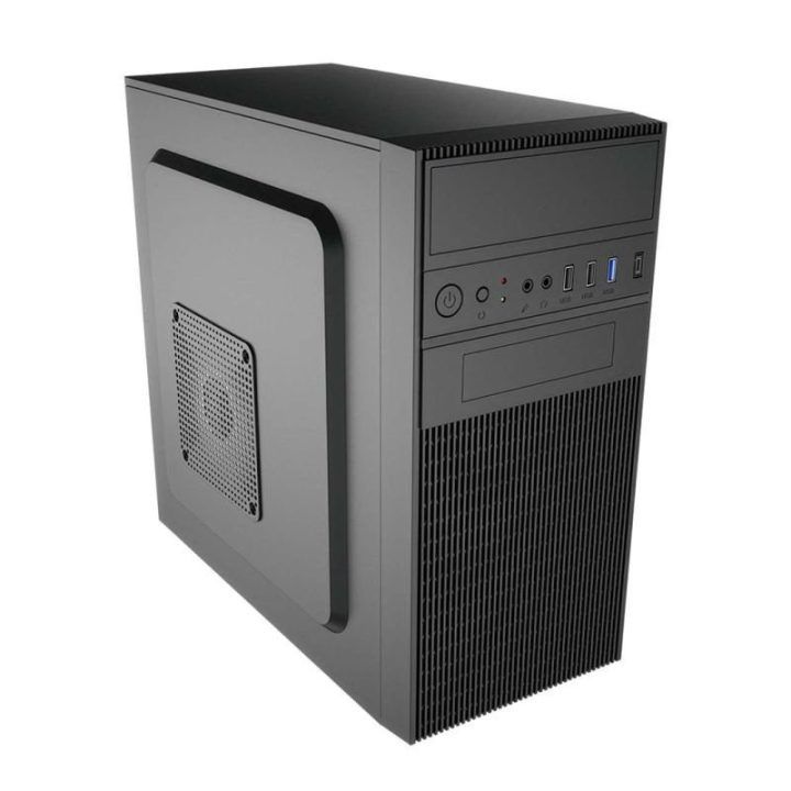 Micro Tower kompiuterio korpusas Akyga AK19BK su USB-C, juodas