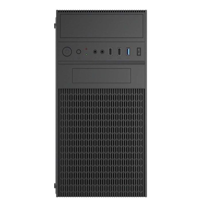 Micro Tower kompiuterio korpusas Akyga AK19BK su USB-C, juodas