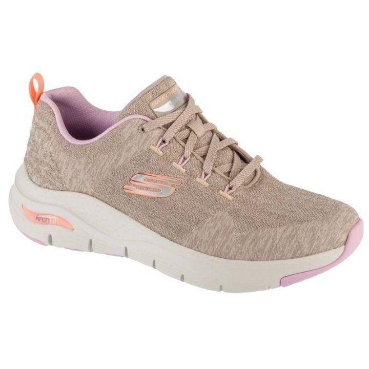 Moteriški sportiniai bateliai Skechers Arch Fit Comfy Wave, smėlio spalvos