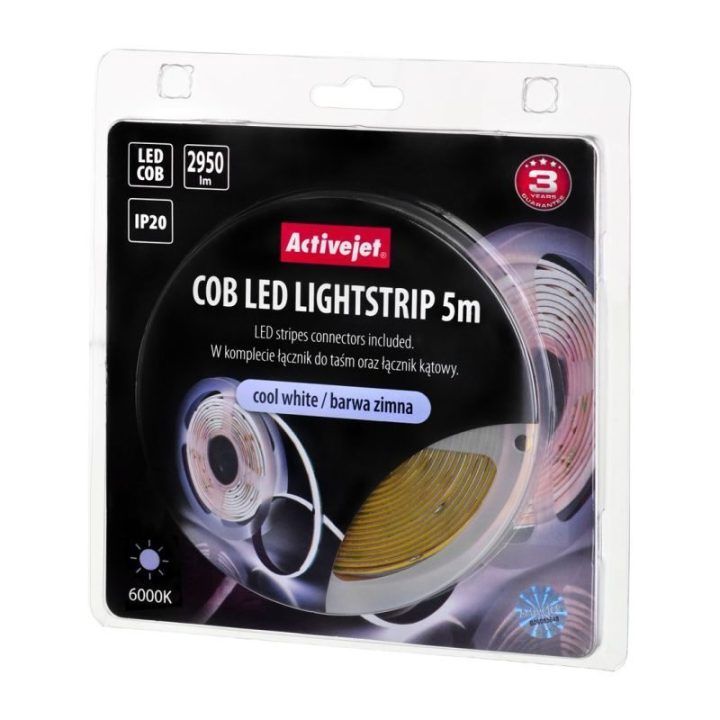 LED juosta COB 5 m, šaltai balta