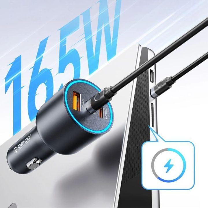 Automobilinis įkroviklis ORICO HyperDrive 165W, 3 jungtys