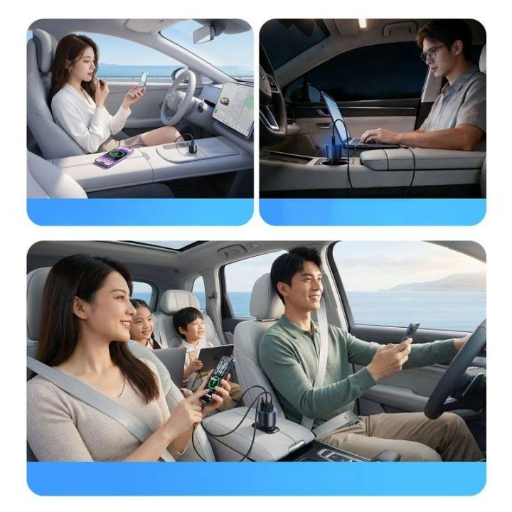 Automobilinis įkroviklis ORICO HyperDrive 165W, 3 jungtys