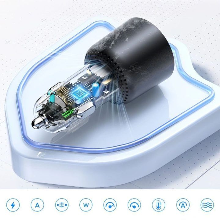 Automobilinis įkroviklis ORICO HyperDrive 165W, 3 jungtys